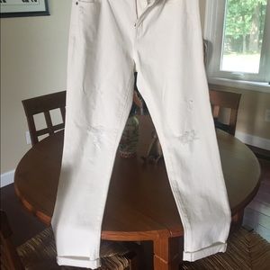 NWT J Crew Factory Slim Fit Distressed White Jeans